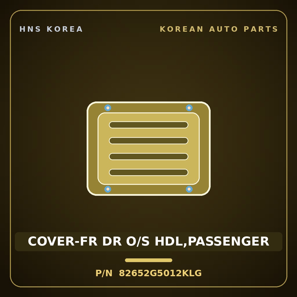 Genuine Mobis COVER-FR DR O/S HDL,PASSENGER 82652G5012KLG for Niro 2016 HNS Parts Korea