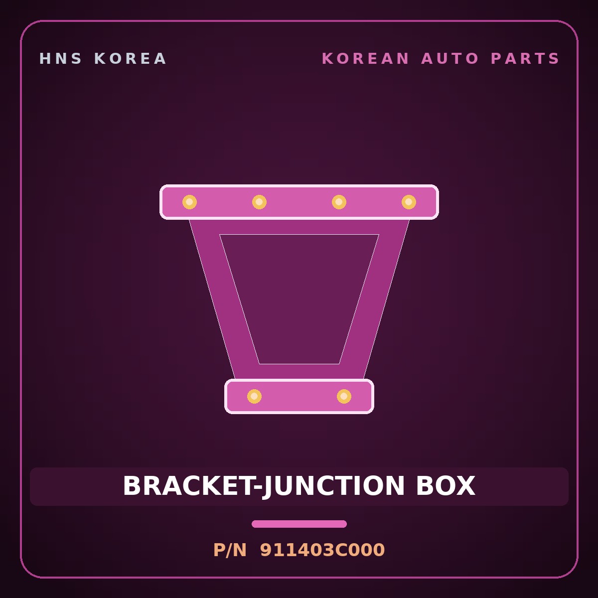 Genuine Mobis BRACKET-JUNCTION BOX 911403C000 for Sonata 2002 HNS Parts Korea