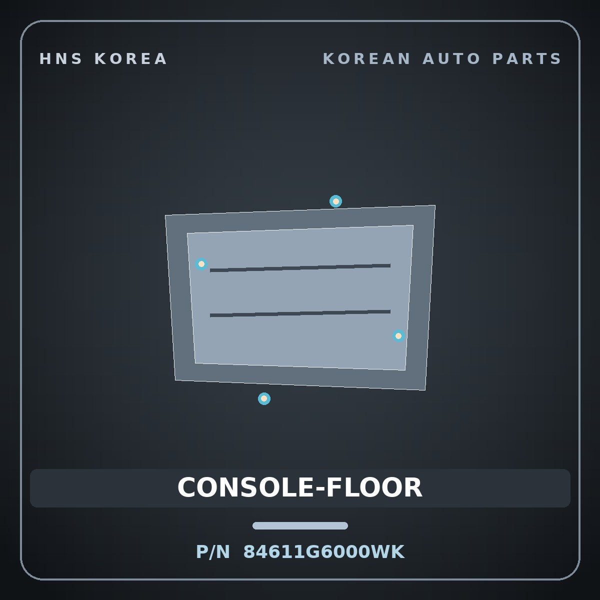 Genuine Mobis CONSOLE-FLOOR 84611G6000WK for Morning 2017 HNS Parts Korea