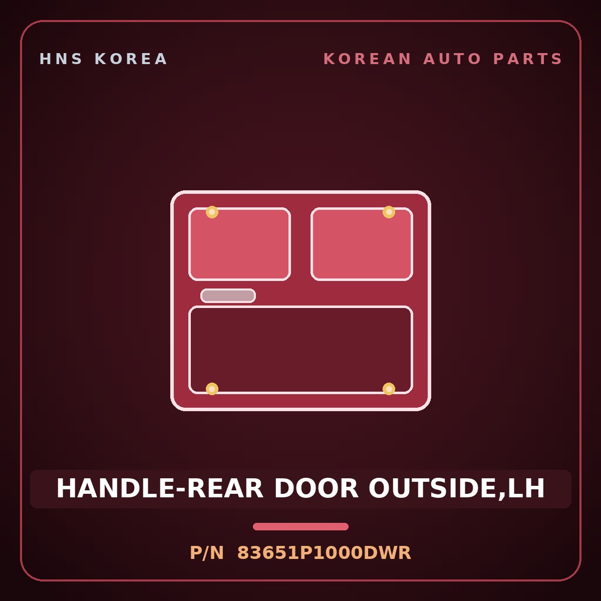 Genuine Mobis HANDLE-REAR DOOR OUTSIDE,LH 83651P1000DWR for Sportage 2022 HNS Parts Korea