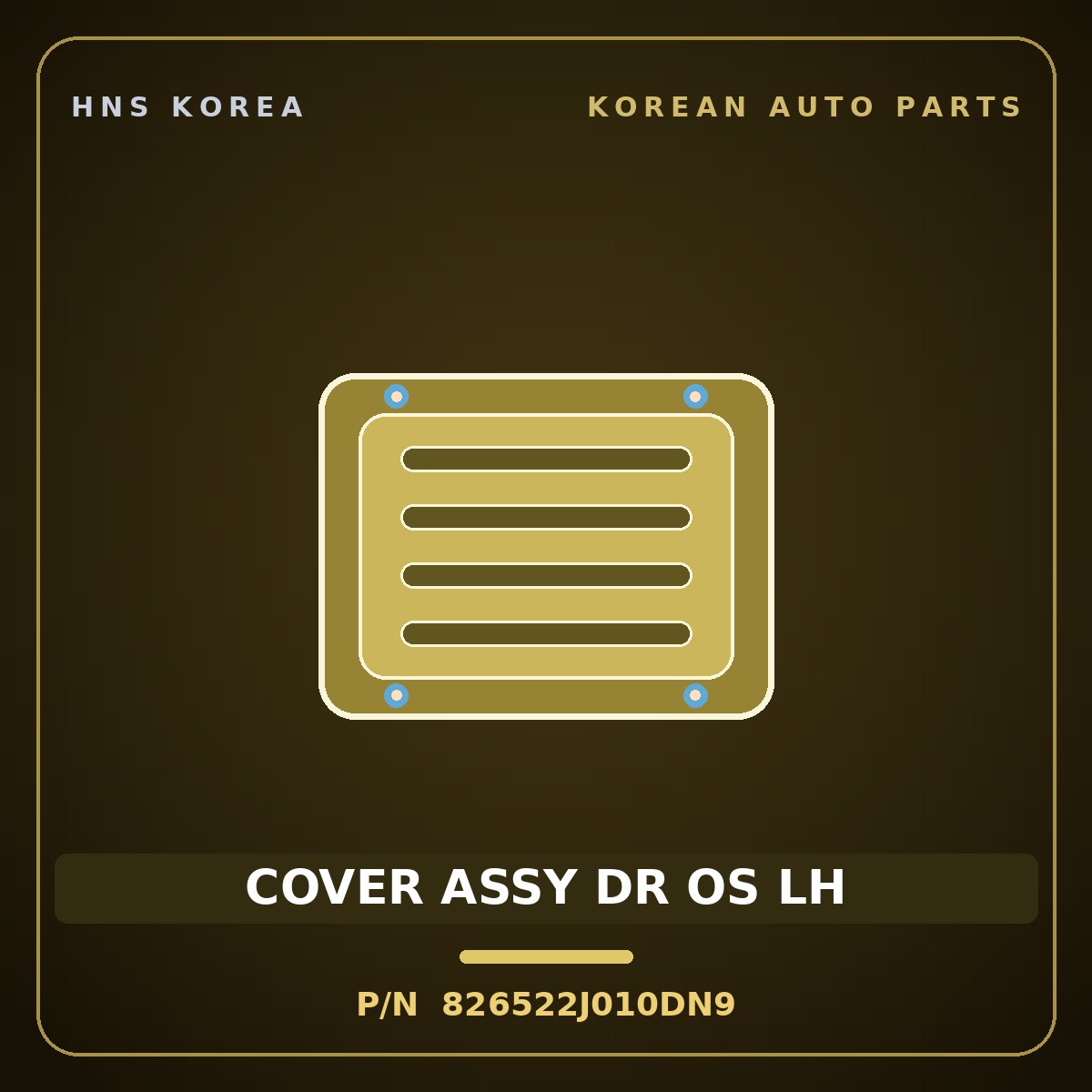 Genuine Mobis COVER ASSY DR OS LH 826522J010DN9 for Mohave 2020 HNS Parts Korea