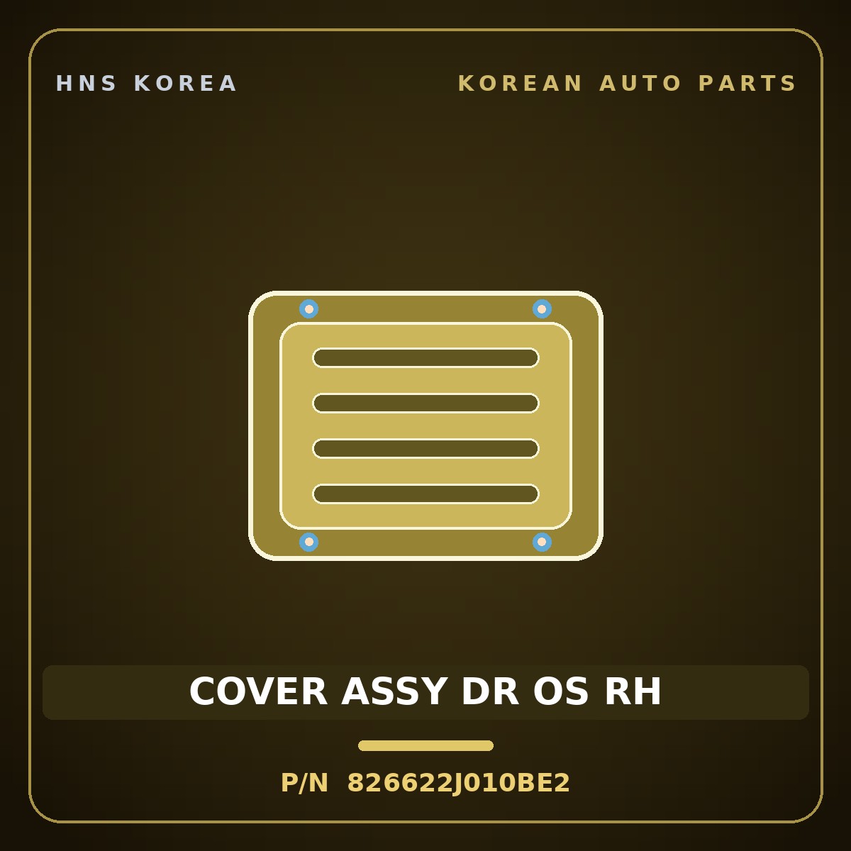 Genuine Mobis COVER ASSY DR OS RH 826622J010BE2 for Mohave 2020 HNS Parts Korea
