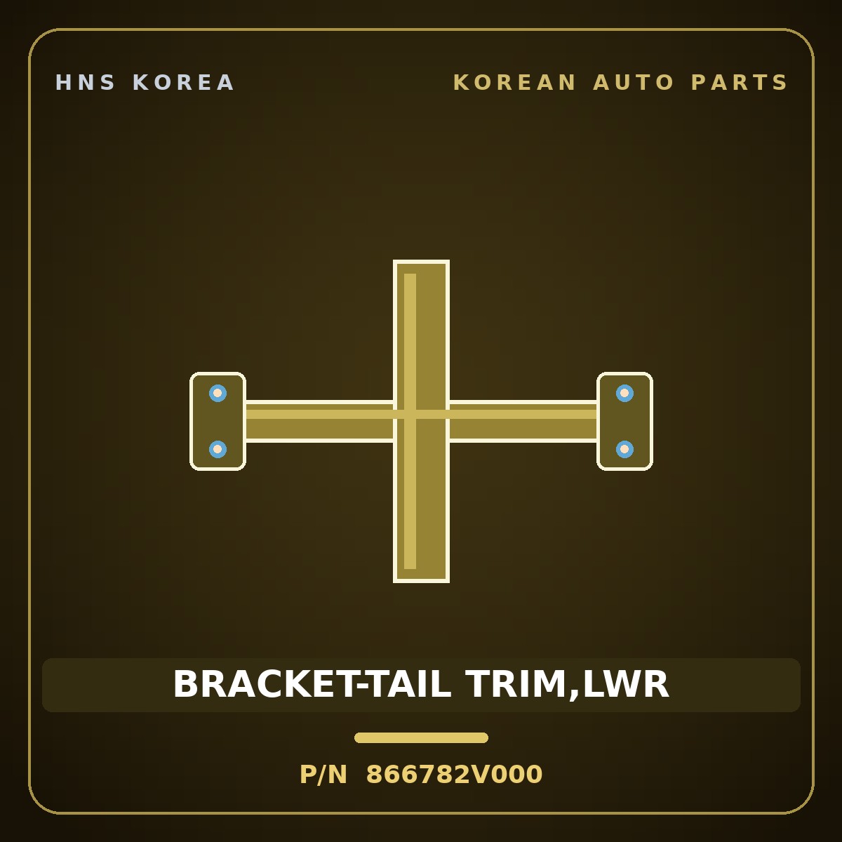 Genuine Mobis BRACKET-TAIL TRIM,LWR 866782V000 for Veloster 2011 HNS Parts Korea