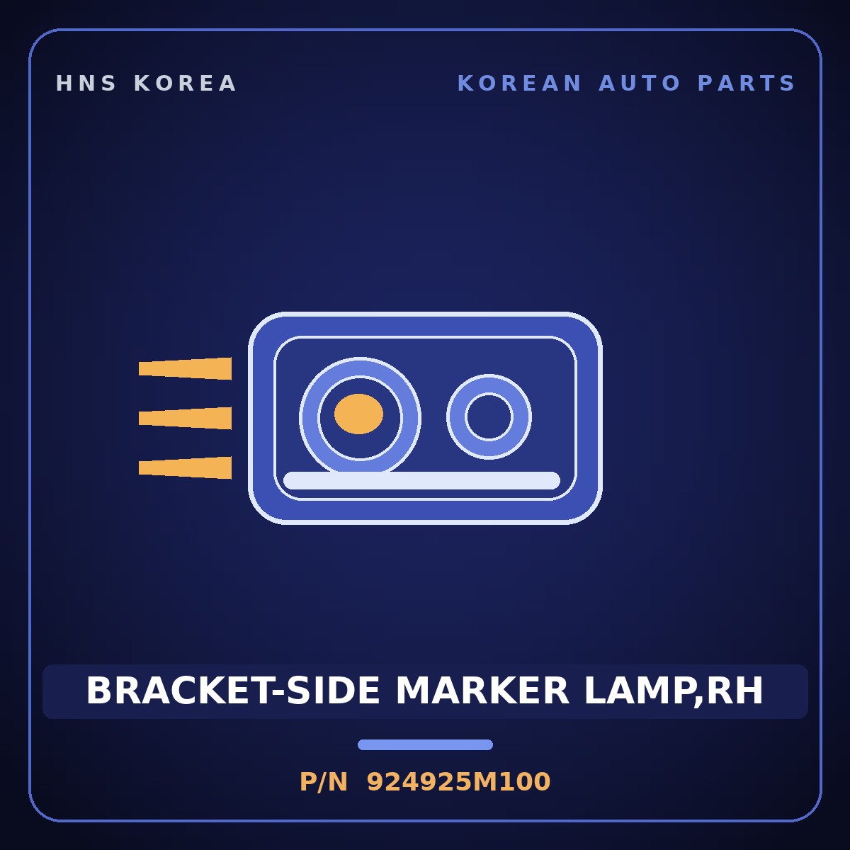 Genuine Mobis BRACKET-SIDE MARKER LAMP,RH 924925M100 for Mighty 2015 HNS Parts Korea