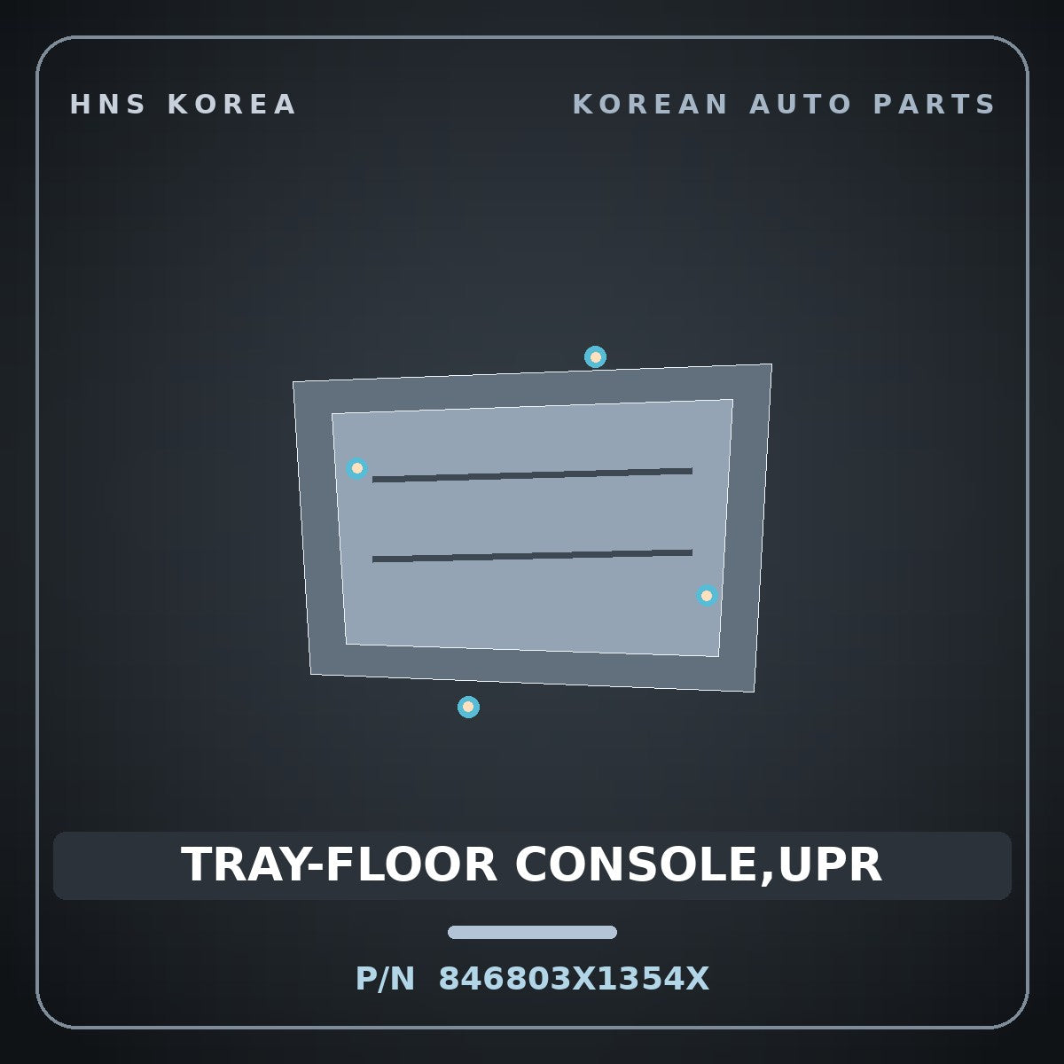 Genuine Mobis TRAY-FLOOR CONSOLE,UPR 846803X1354X for Elantra 2011 HNS Parts Korea