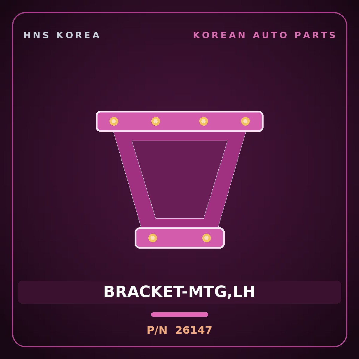 Genuine Mobis BRACKET-MTG,LH 26147 for Tuscani 2006 HNS Parts Korea
