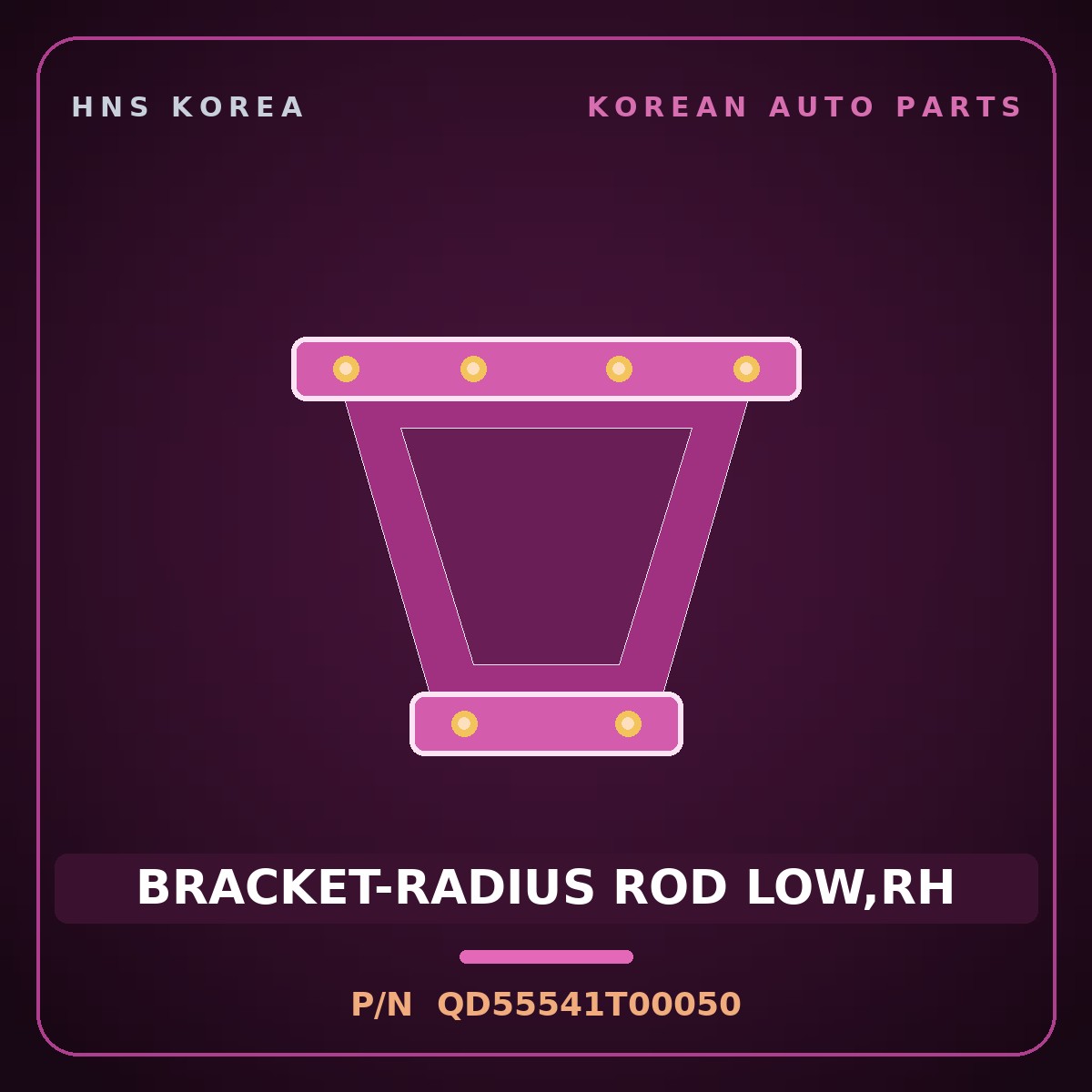 Genuine Mobis BRACKET-RADIUS ROD LOW,RH QD55541T00050 for Trago 2006 HNS Parts Korea