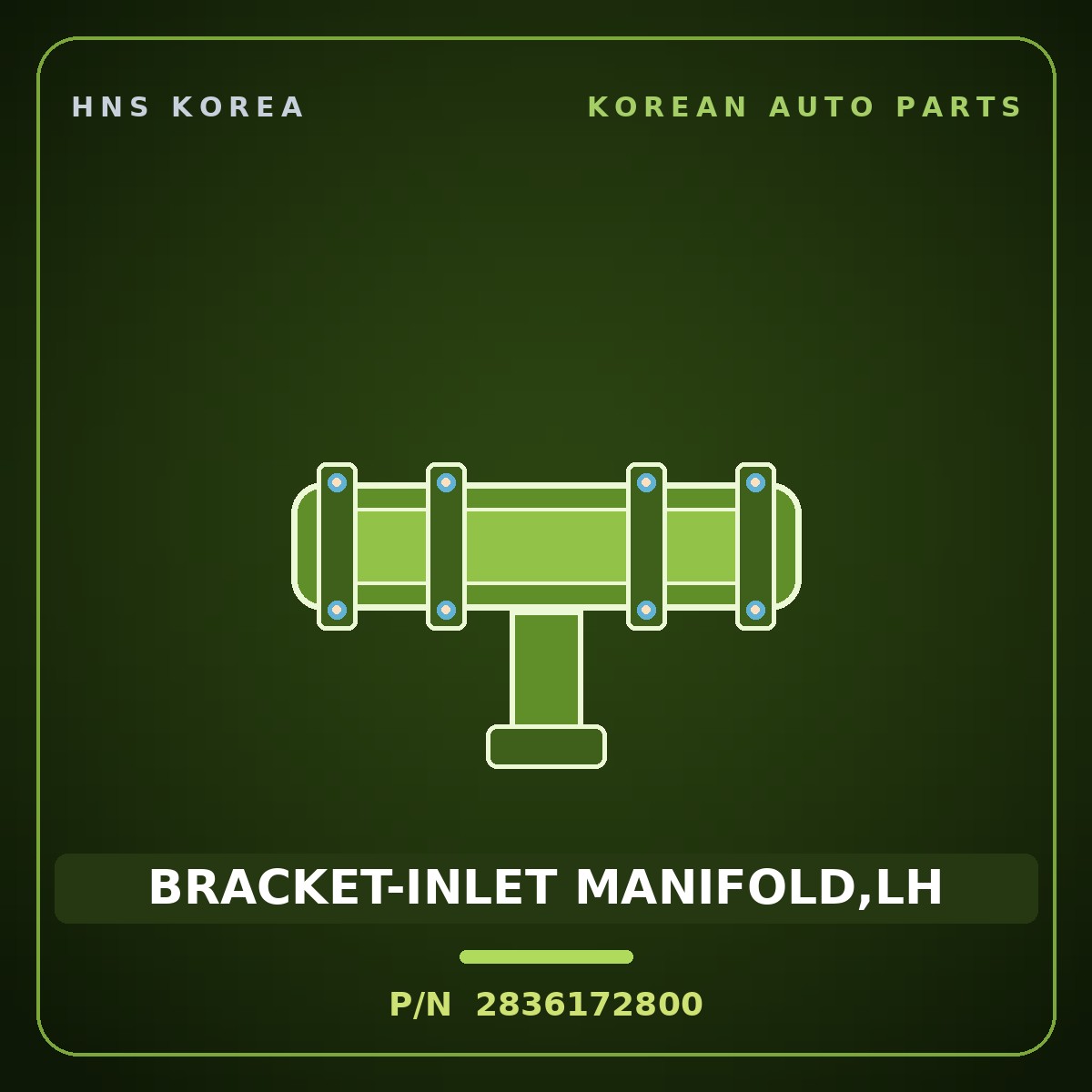 Genuine Mobis BRACKET-INLET MANIFOLD,LH 2836172800 for 11-Ton Truck 1998 HNS Parts Korea