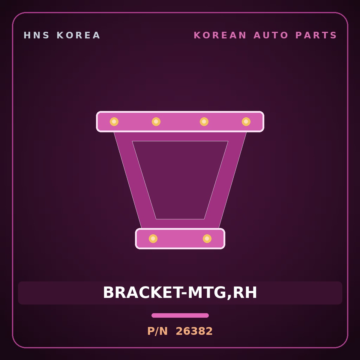 Genuine Mobis BRACKET-MTG,RH 26382 for Tuscani 2006 HNS Parts Korea