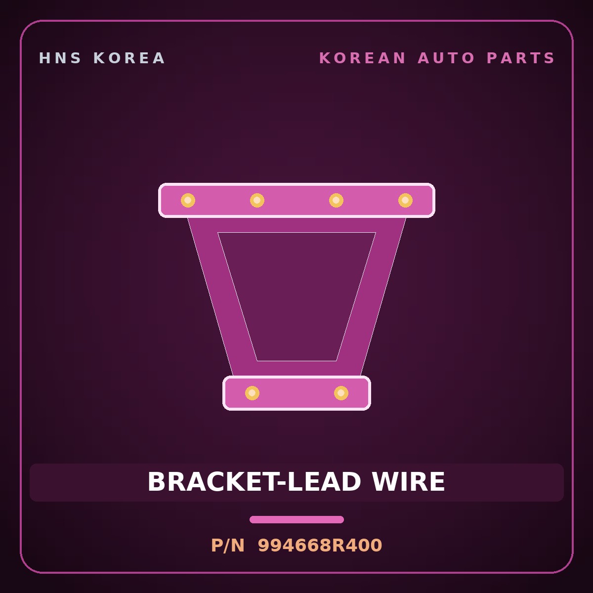 Genuine Mobis BRACKET-LEAD WIRE 994668R400 for Global 900 2008 HNS Parts Korea