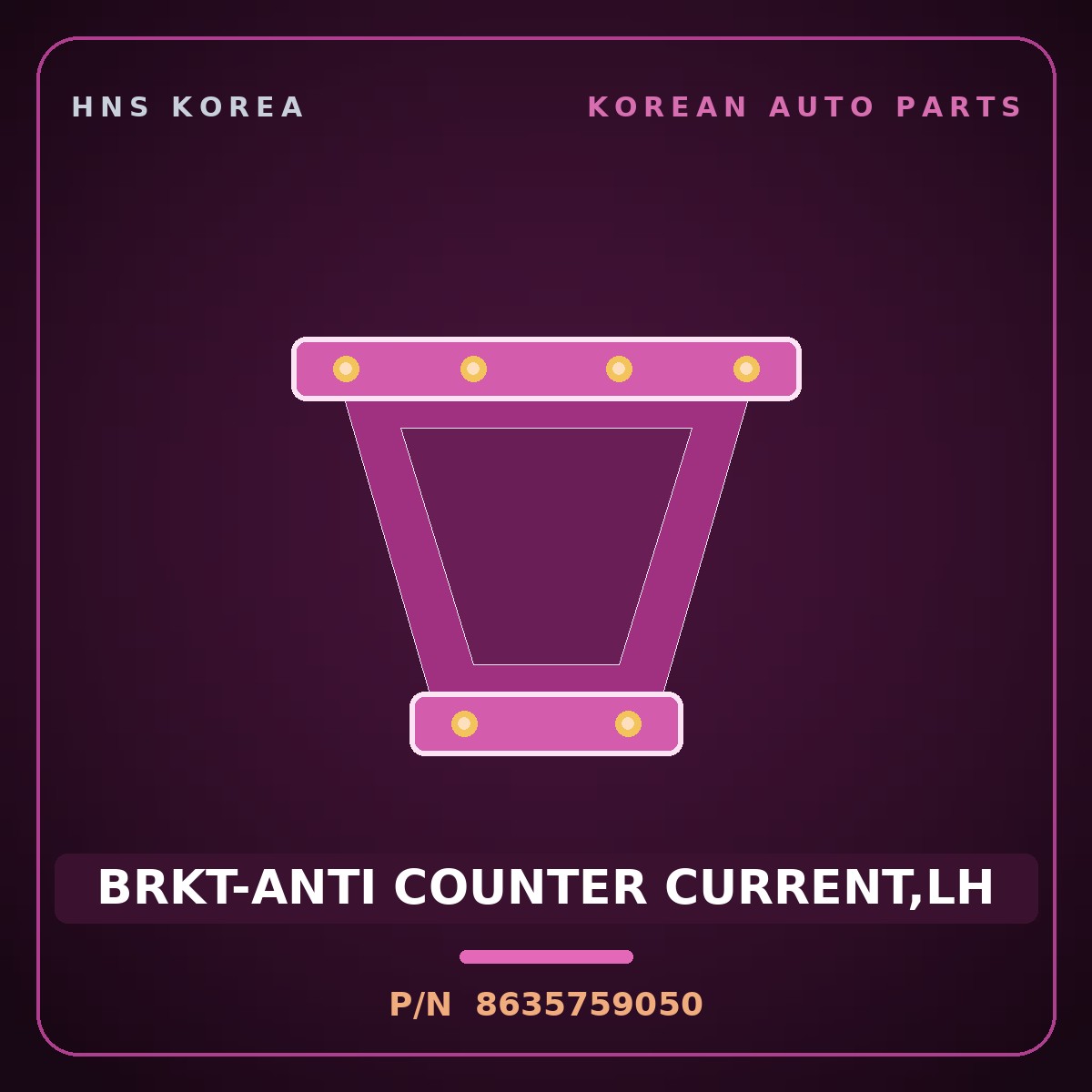 Genuine Mobis BRKT-ANTI COUNTER CURRENT,LH 8635759050 for Solati 2014 HNS Parts Korea