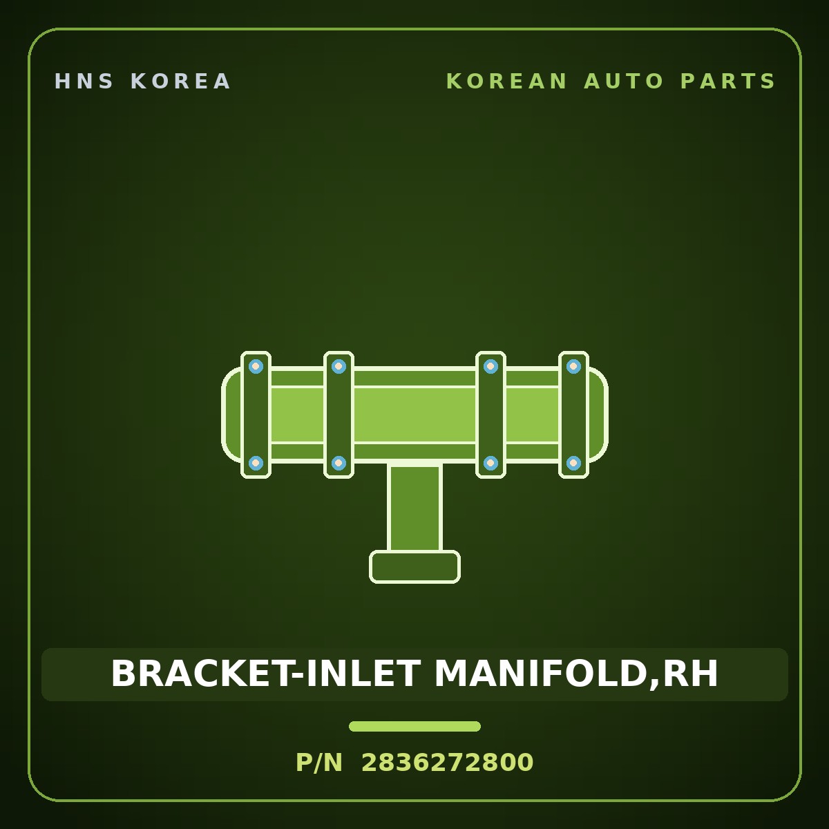 Genuine Mobis BRACKET-INLET MANIFOLD,RH 2836272800 for 11-Ton Truck 1998 HNS Parts Korea