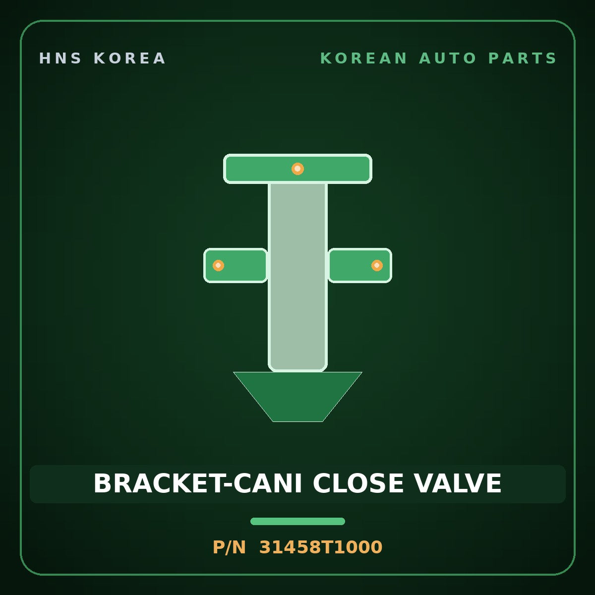 Genuine Mobis BRACKET-CANI CLOSE VALVE 31458T1000 for G80 2020 HNS Parts Korea