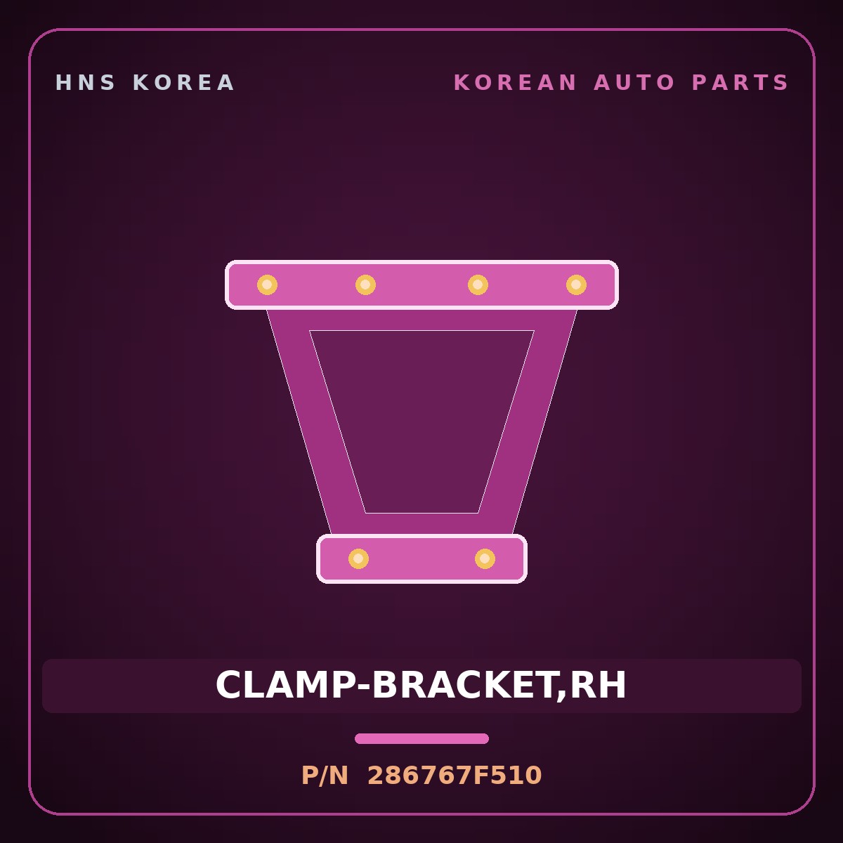 Genuine Mobis CLAMP-BRACKET,RH 286767F510 for 11-Ton Truck 1998 HNS Parts Korea