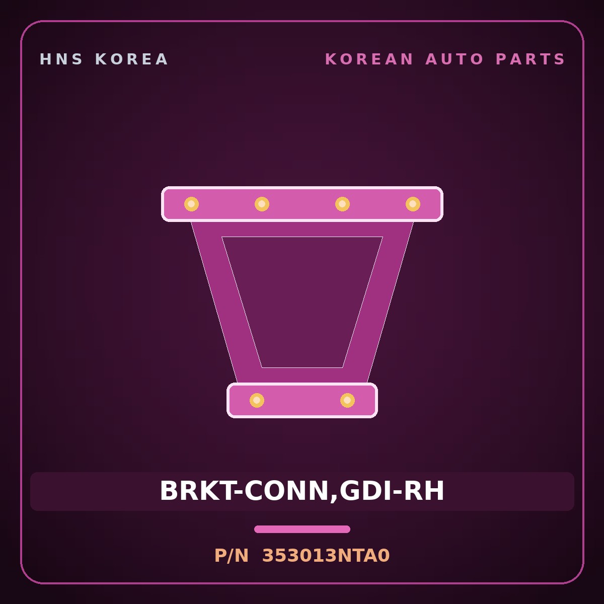 Genuine Mobis BRKT-CONN,GDI-RH 353013NTA0 for G80 2020 HNS Parts Korea