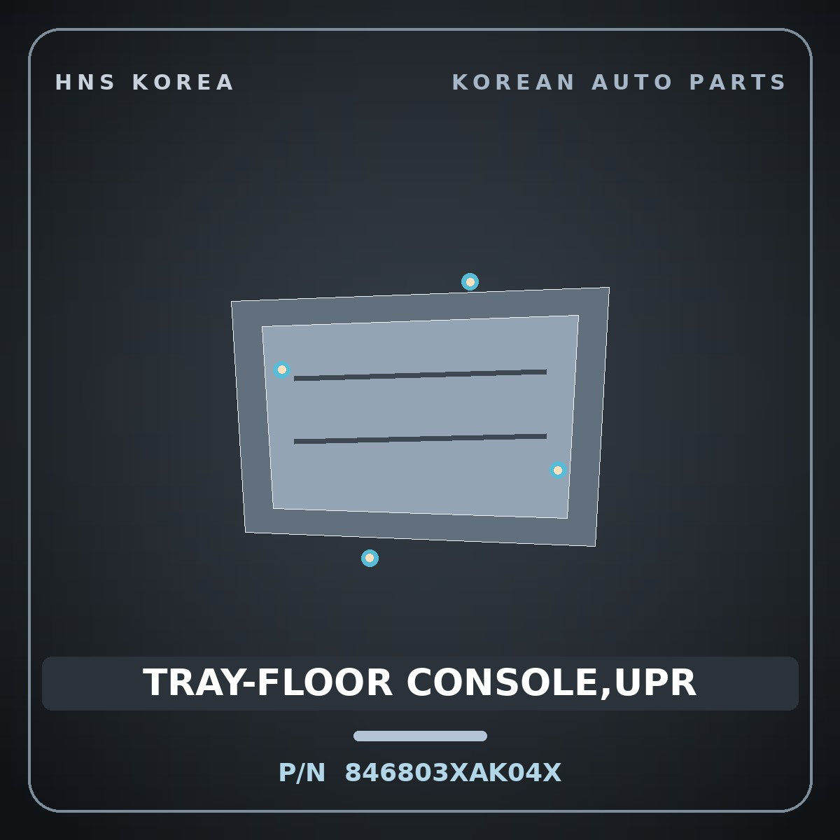 Genuine Mobis TRAY-FLOOR CONSOLE,UPR 846803XAK04X for Elantra 2014 HNS Parts Korea