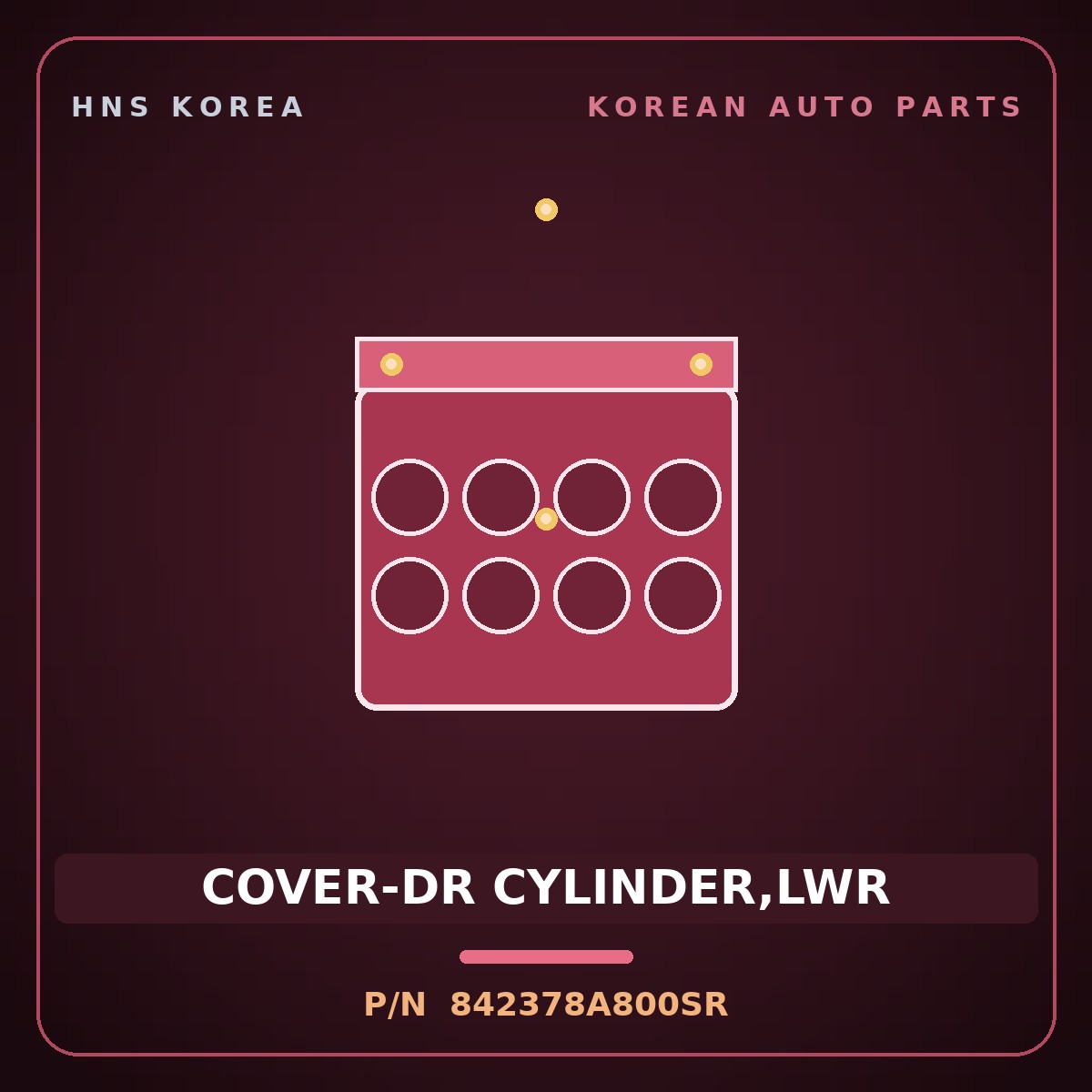 Genuine Mobis COVER-DR CYLINDER,LWR 842378A800SR for Aero Queen 2000 HNS Parts Korea