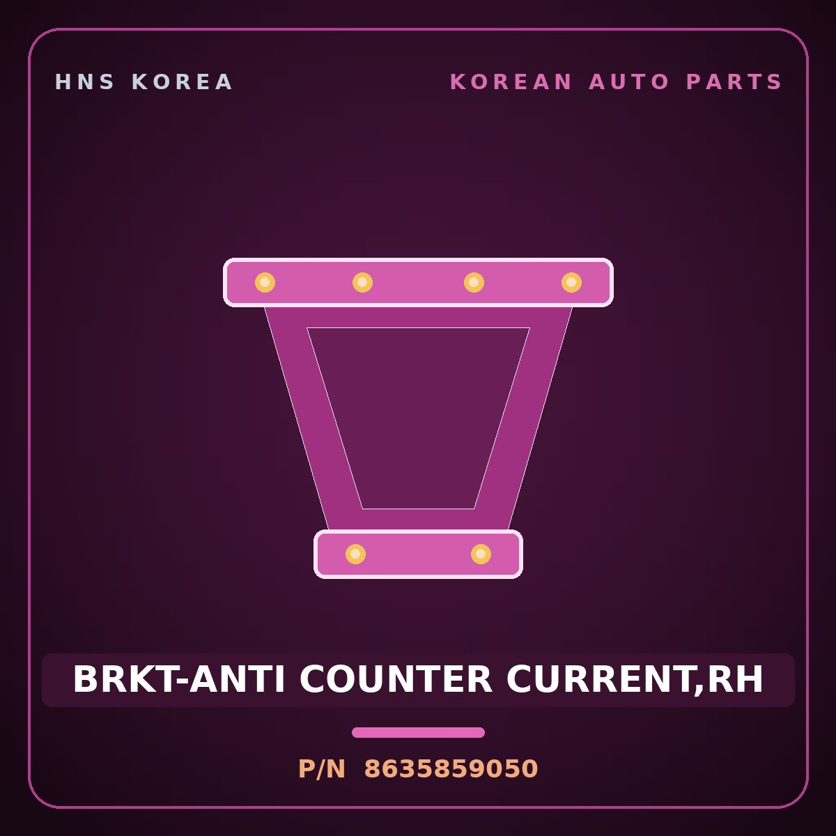 Genuine Mobis BRKT-ANTI COUNTER CURRENT,RH 8635859050 for Solati 2014 HNS Parts Korea