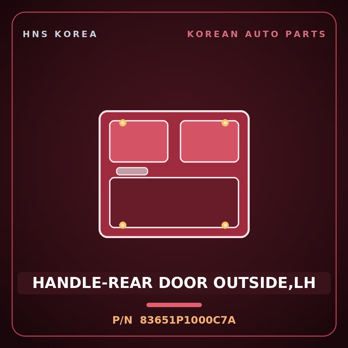 Genuine Mobis HANDLE-REAR DOOR OUTSIDE,LH 83651P1000C7A for Sportage 2025 HNS Parts Korea
