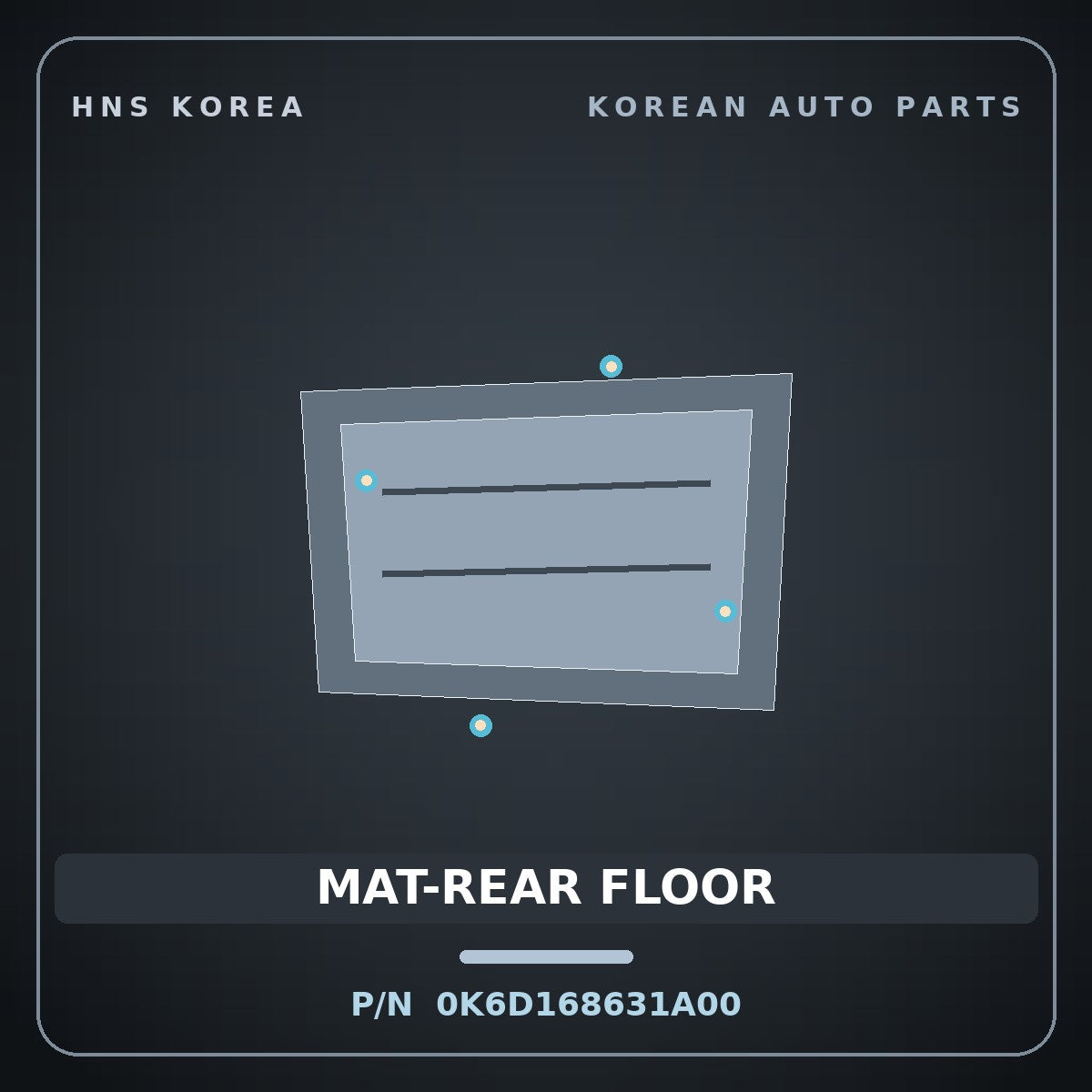 Genuine Mobis MAT-REAR FLOOR 0K6D168631A00 for Bongo 1997 HNS Parts Korea