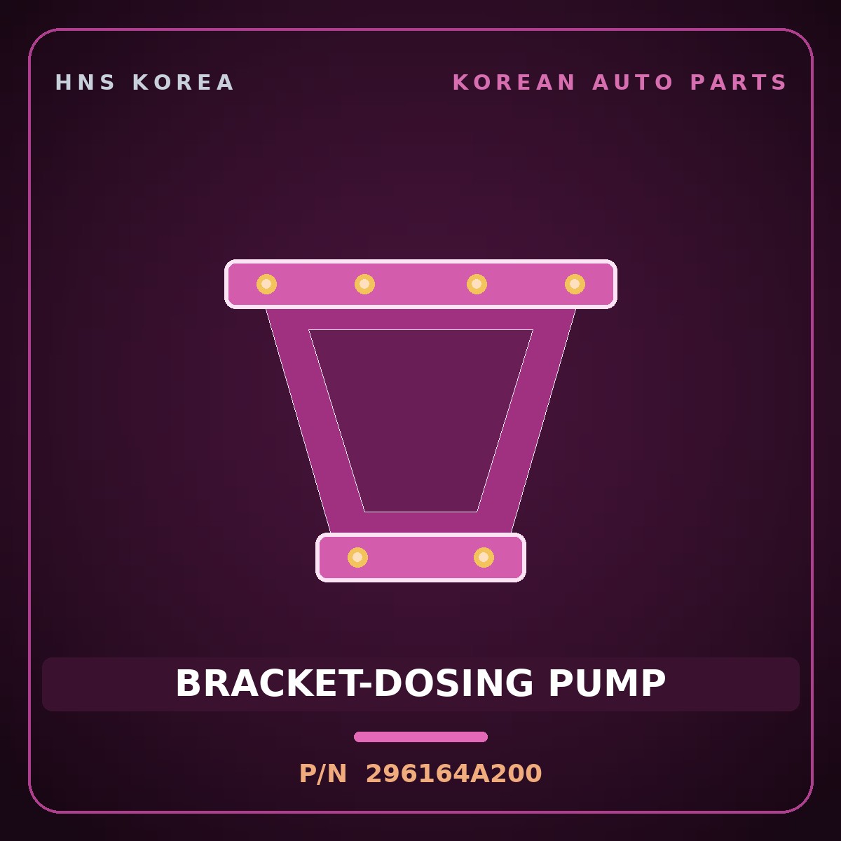 Genuine Mobis BRACKET-DOSING PUMP 296164A200 for Mighty 2015 HNS Parts Korea