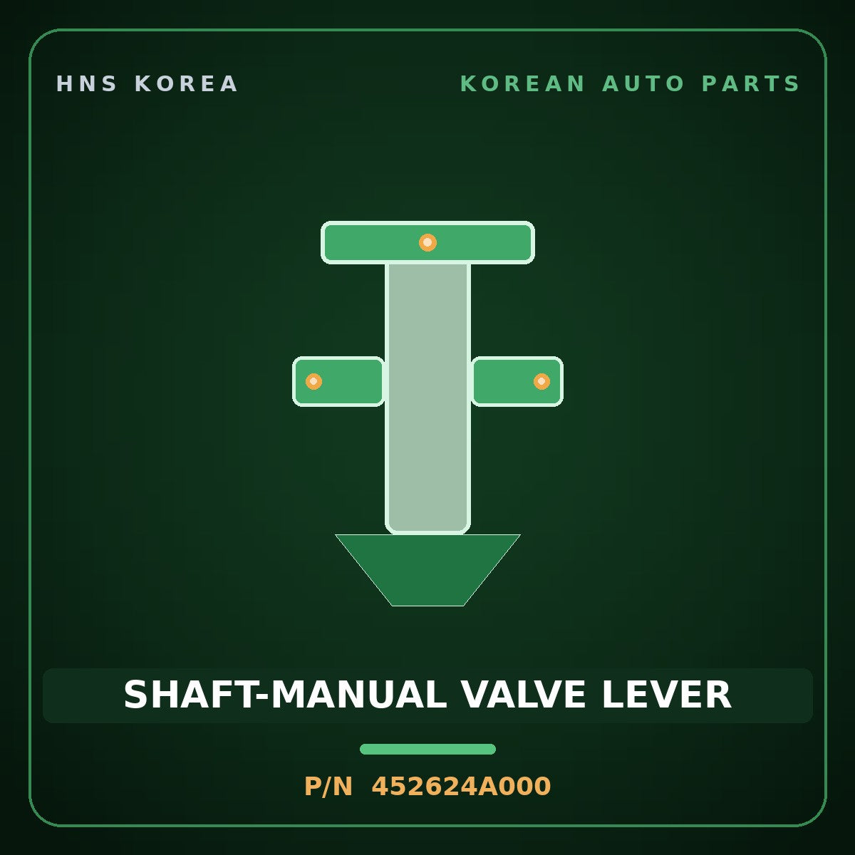 Genuine Mobis SHAFT-MANUAL VALVE LEVER 452624A000 for Grand Starex 1997 HNS Parts Korea
