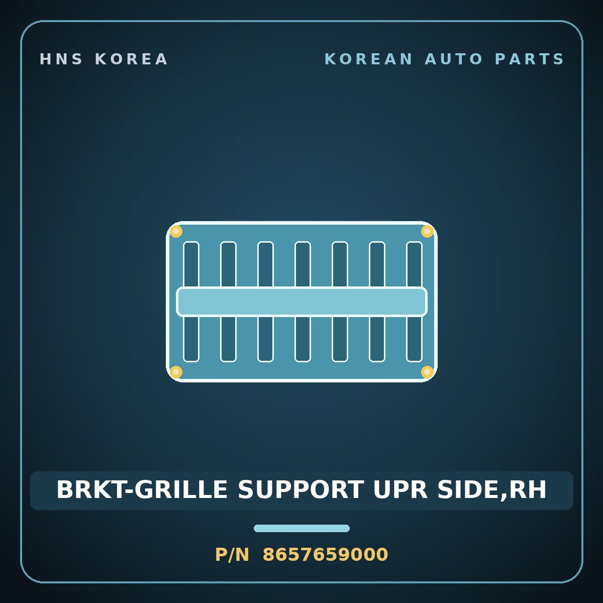 Genuine Mobis BRKT-GRILLE SUPPORT UPR SIDE,RH 8657659000 for Solati 2014 HNS Parts Korea
