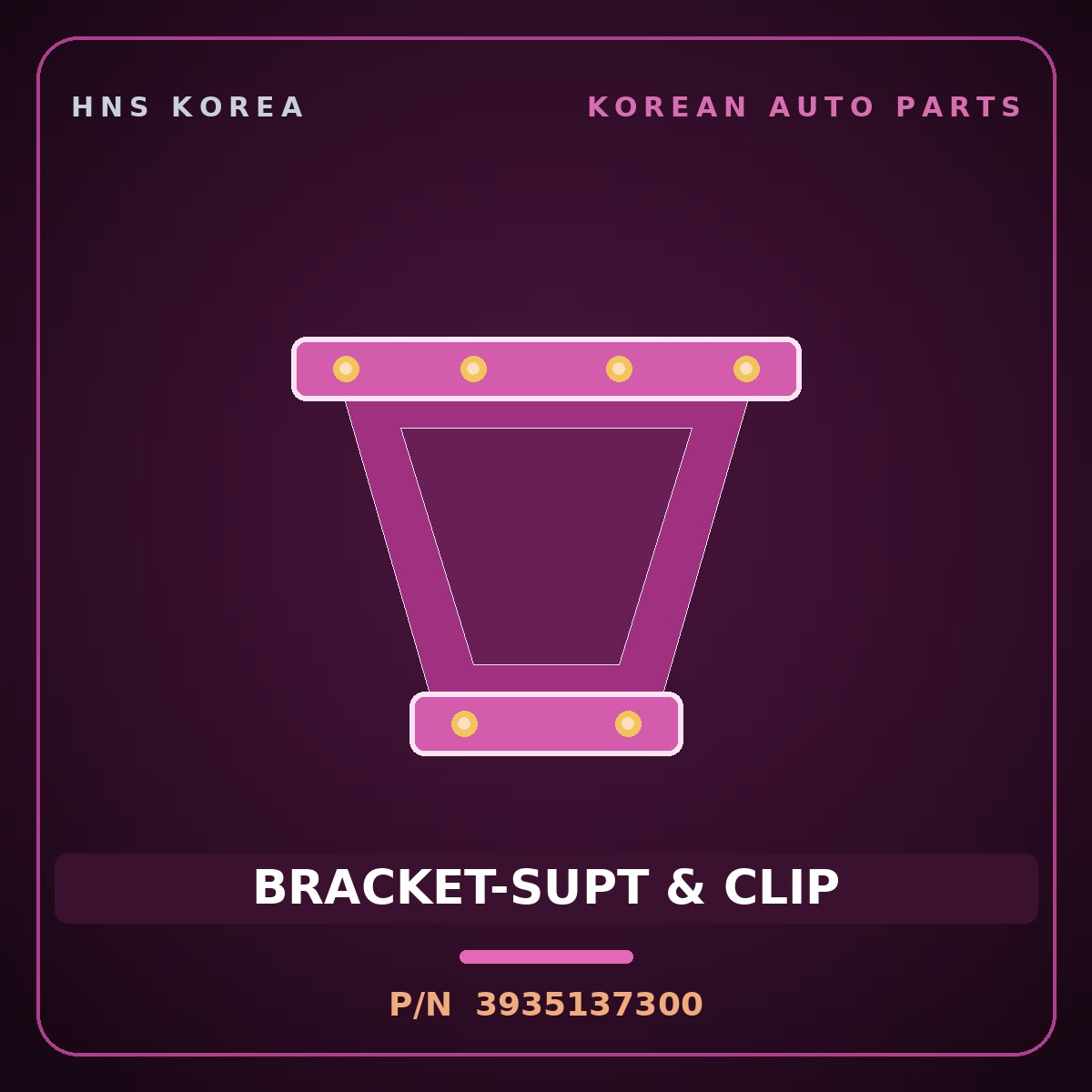 Genuine Mobis BRACKET-SUPT & CLIP 3935137300 for Tuscani 2006 HNS Parts Korea
