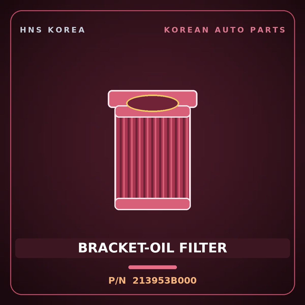 Genuine Mobis BRACKET-OIL FILTER 213953B000 for Equus 1999 HNS Parts Korea