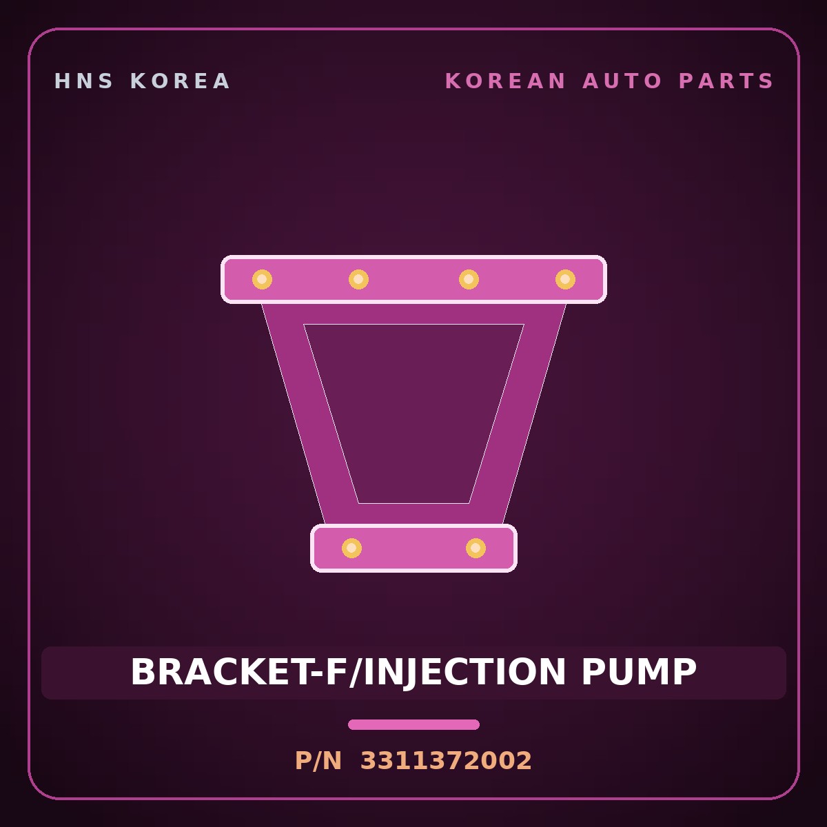 Genuine Mobis BRACKET-F/INJECTION PUMP 3311372002 for 11-Ton Truck 1995 HNS Parts Korea