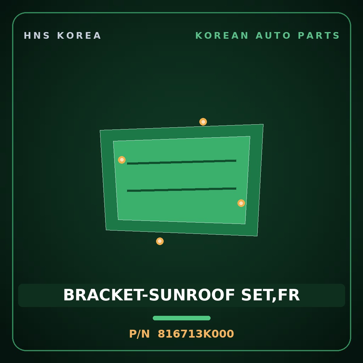 Genuine Mobis BRACKET-SUNROOF SET,FR 816713K000 for Sonata 2006 HNS Parts Korea