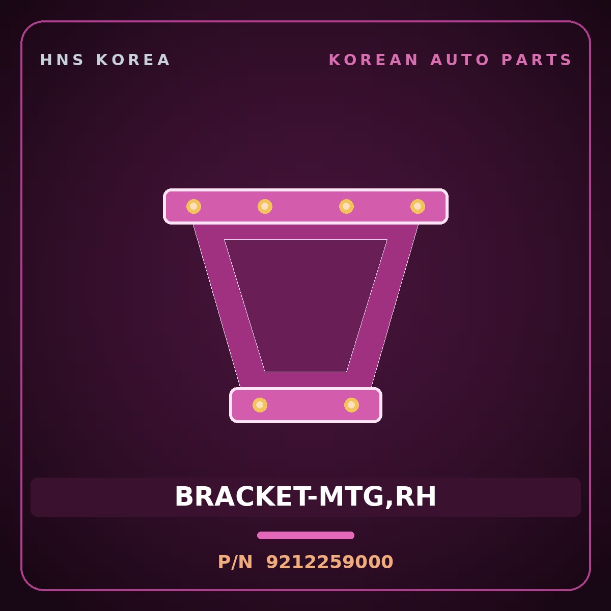Genuine Mobis BRACKET-MTG,RH 9212259000 for Solati 2014 HNS Parts Korea