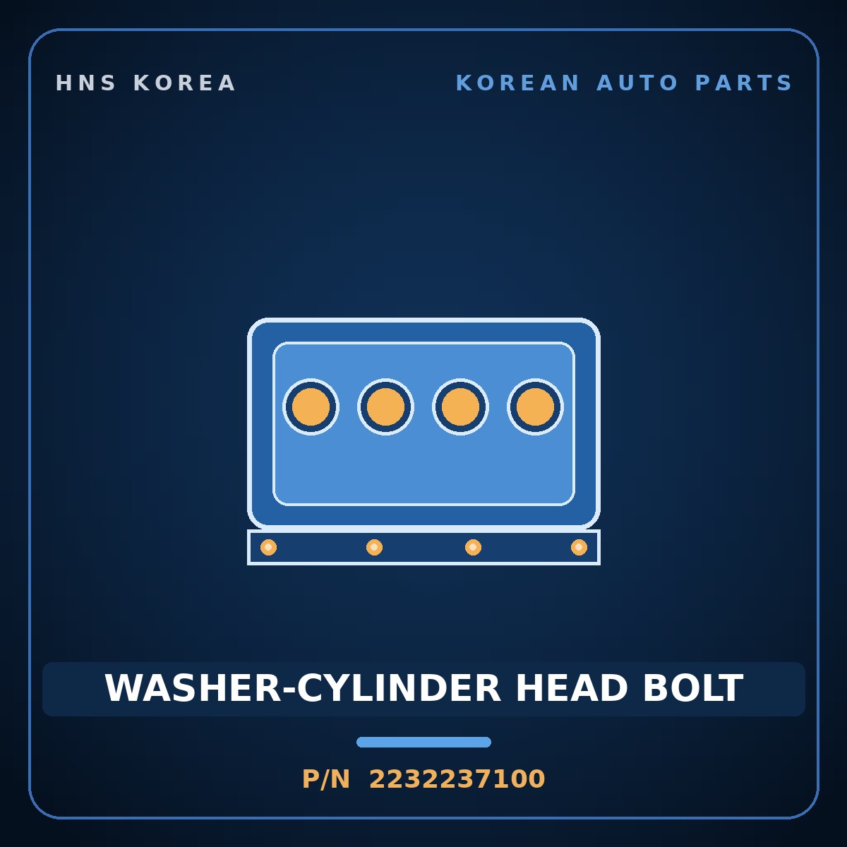 Genuine Mobis WASHER-CYLINDER HEAD BOLT 2232237100 for Grandeur 1999 HNS Parts Korea
