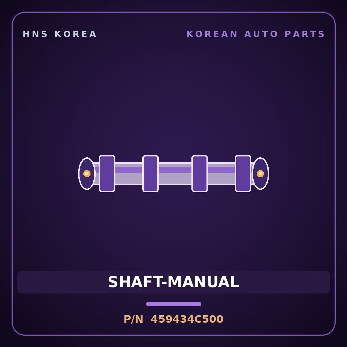 Genuine Mobis SHAFT-MANUAL 459434C500 for Bongo 2004 HNS Parts Korea