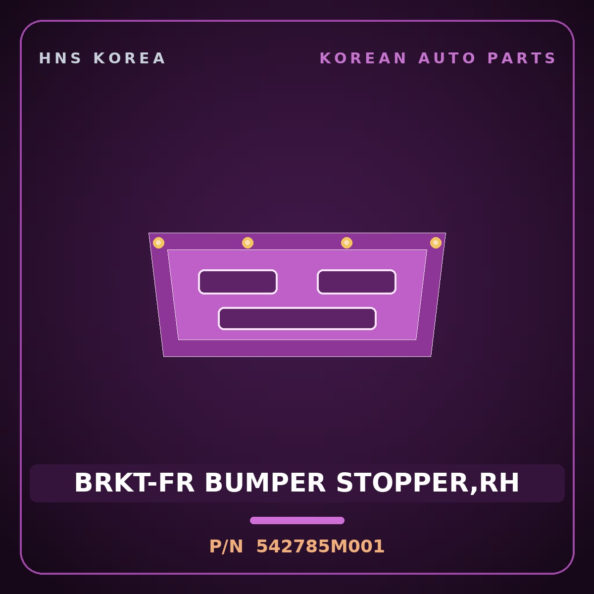 Genuine Mobis BRKT-FR BUMPER STOPPER,RH 542785M001 for Mighty 2015 HNS Parts Korea