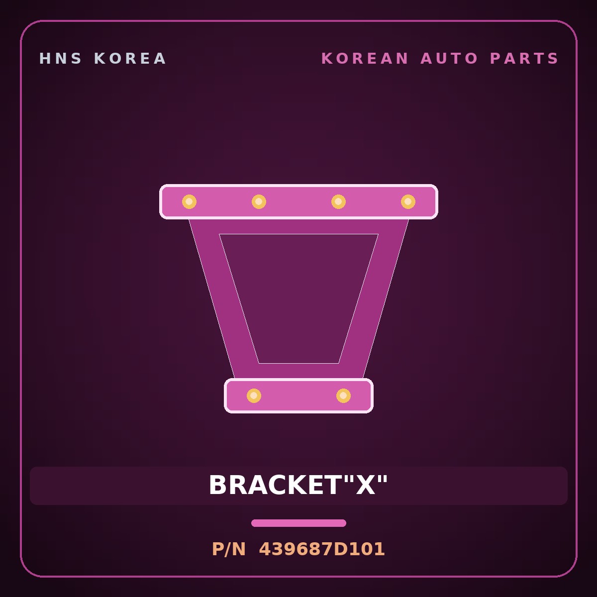Genuine Mobis BRACKET"X" 439687D101 for 11-Ton Truck 1998 HNS Parts Korea
