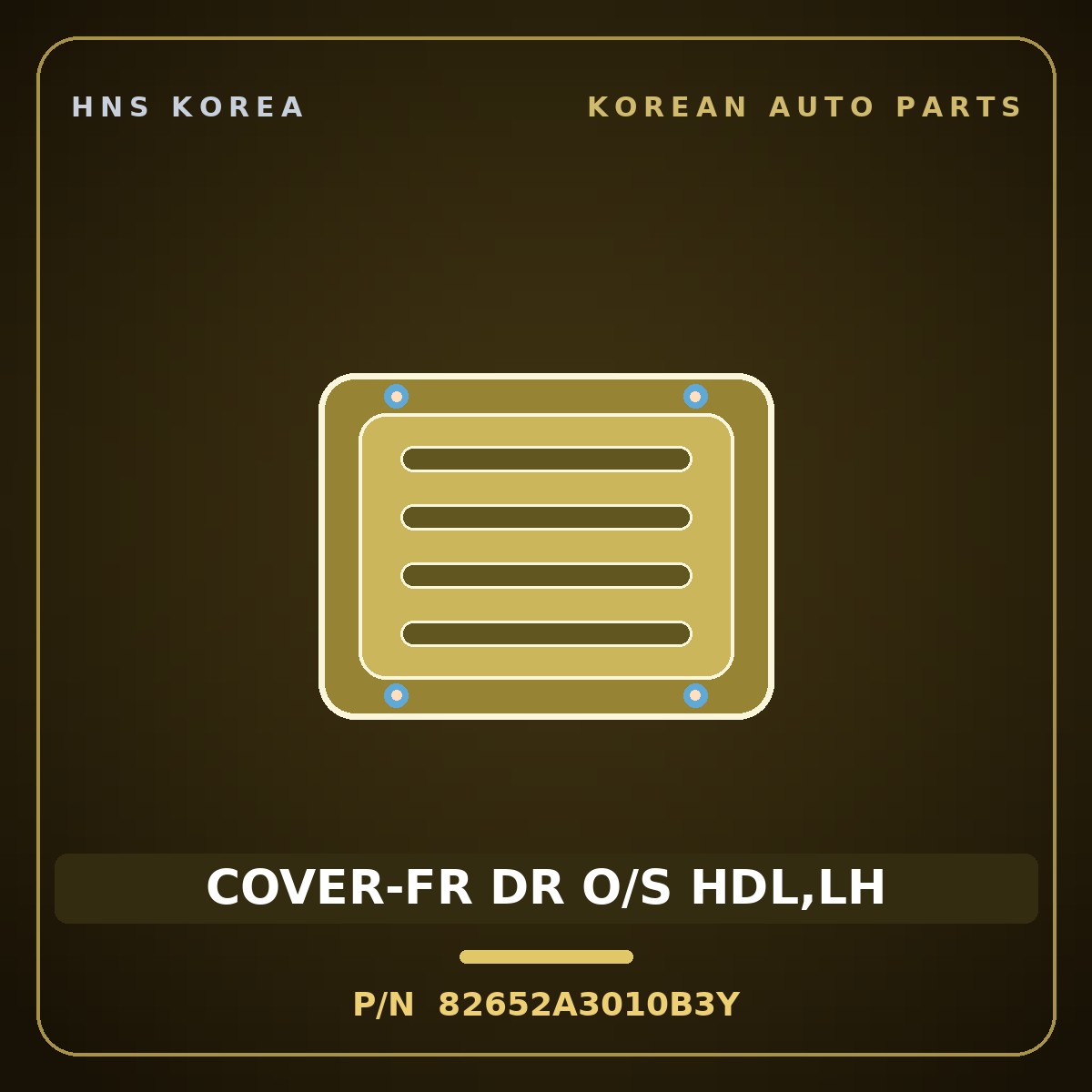Genuine Mobis COVER-FR DR O/S HDL,LH 82652A3010B3Y for Ray 2011 HNS Parts Korea
