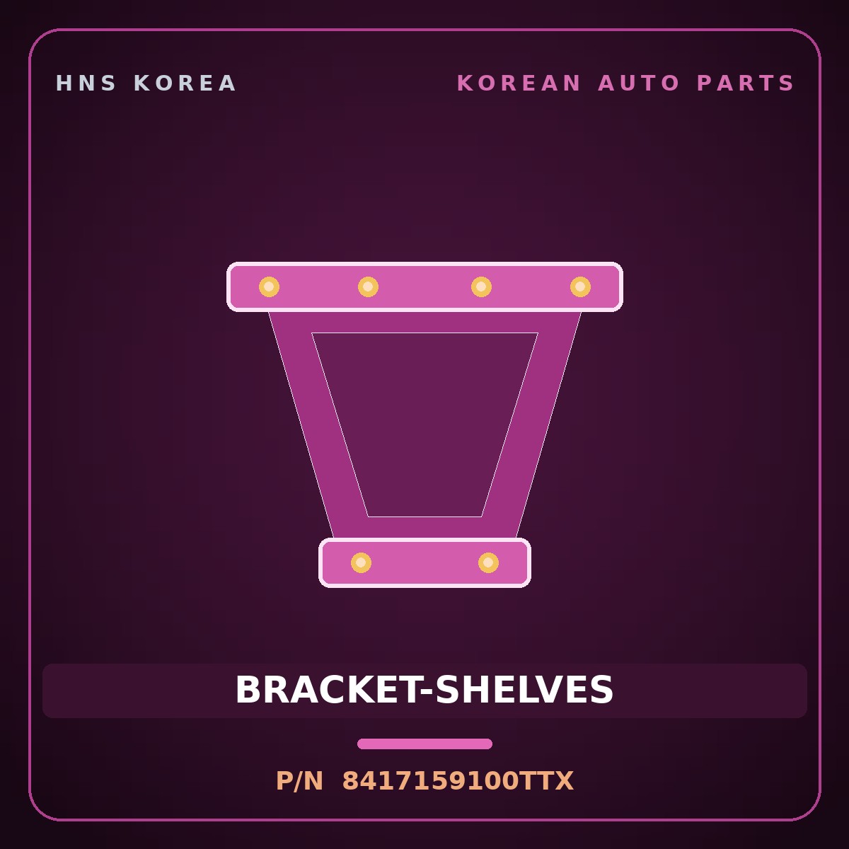 Genuine Mobis BRACKET-SHELVES 8417159100TTX for Solati 2014 HNS Parts Korea