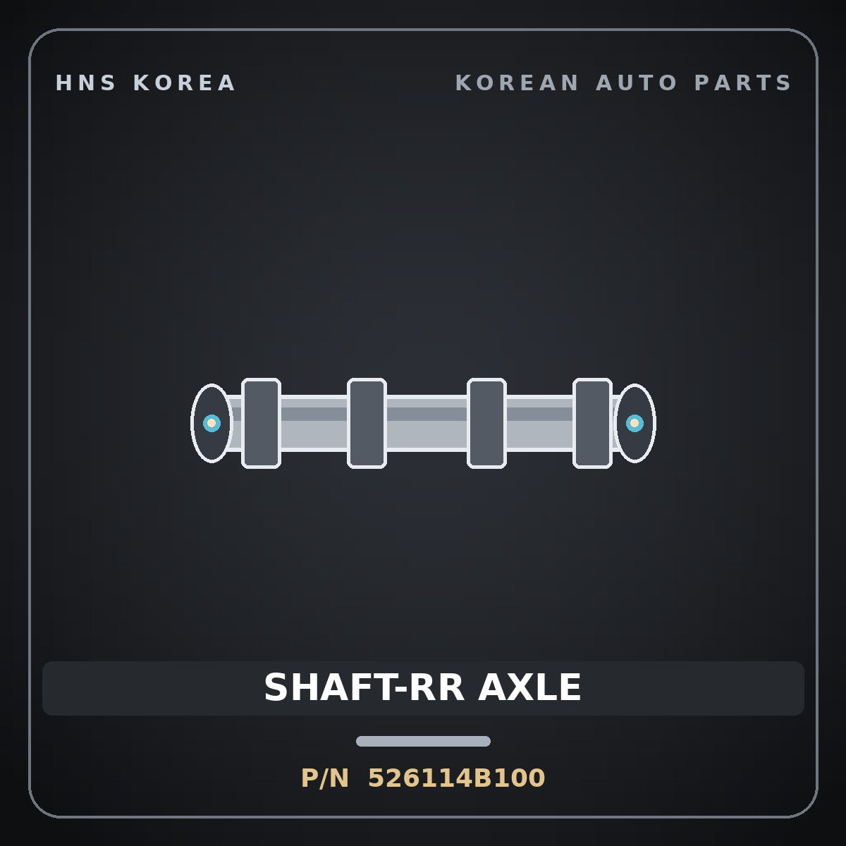 Genuine Mobis SHAFT-RR AXLE 526114B100 for Porter 1996 HNS Parts Korea