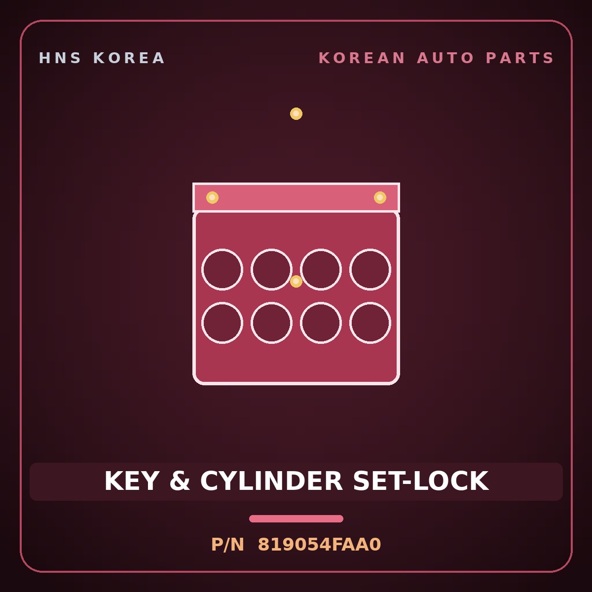 Genuine Mobis KEY & CYLINDER SET-LOCK 819054FAA0 for Porter 2020 HNS Parts Korea