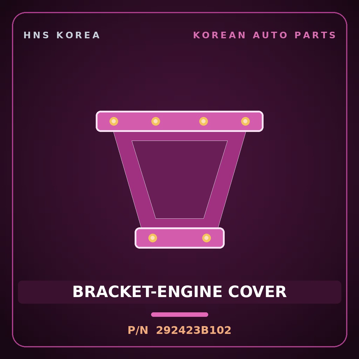 Genuine Mobis BRACKET-ENGINE COVER 292423B102 for Equus 1999 HNS Parts Korea