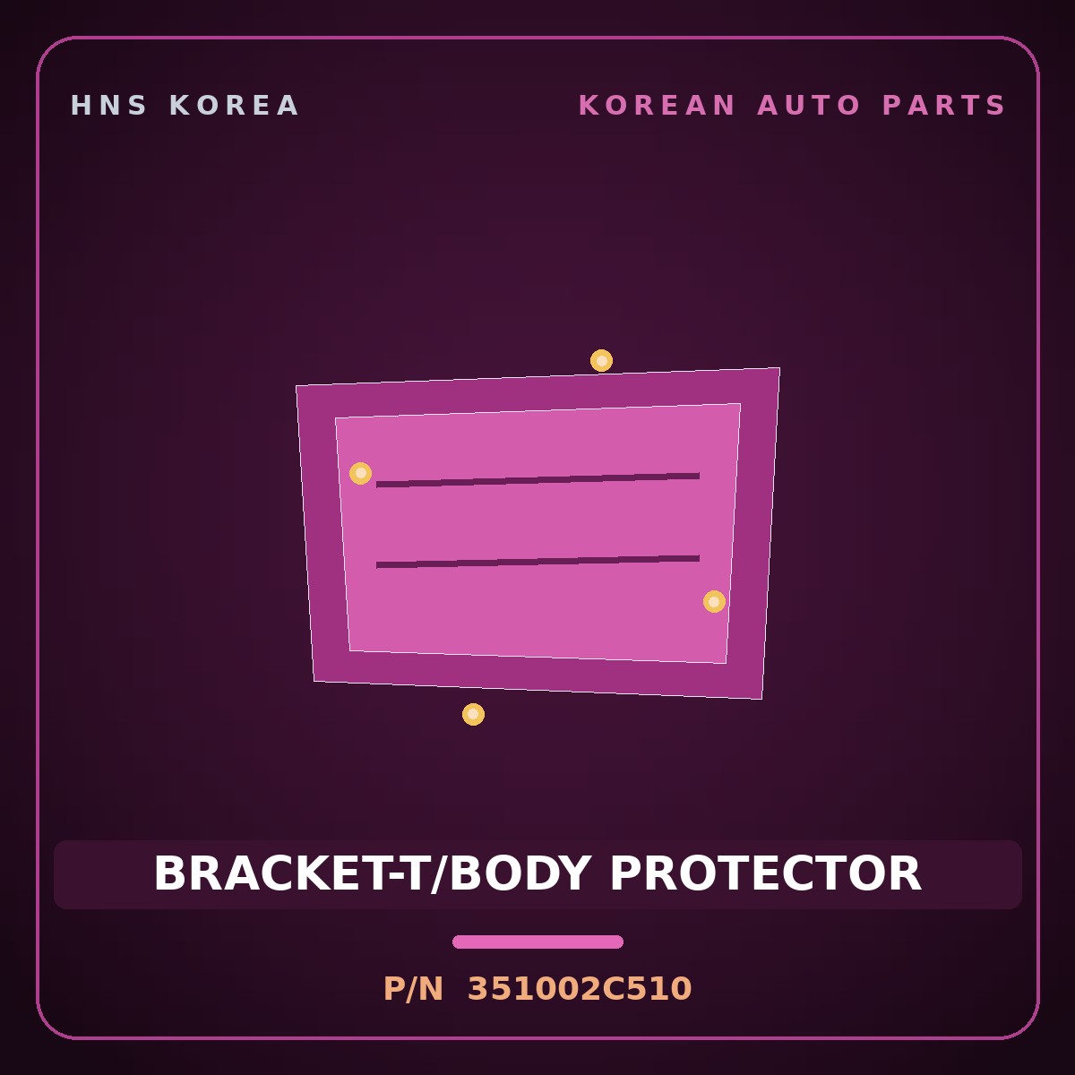 Genuine Mobis BRACKET-T/BODY PROTECTOR 351002C510 for Grand Starex 2007 HNS Parts Korea