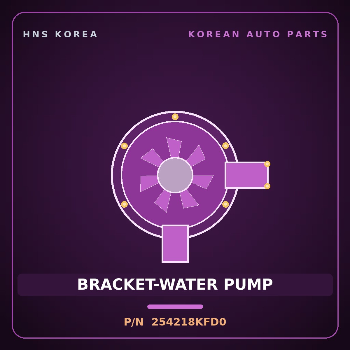 Genuine Mobis BRACKET-WATER PUMP 254218KFD0 for Elec City 2008 HNS Parts Korea