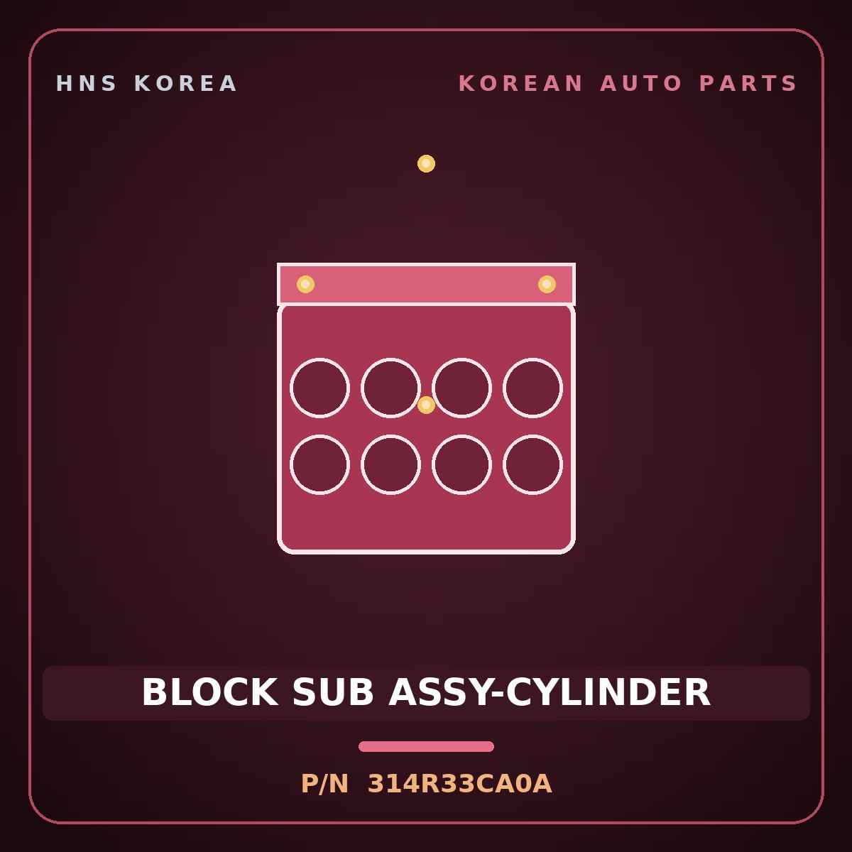 Genuine Mobis BLOCK SUB ASSY-CYLINDER 314R33CA0A for Equus 2006 HNS Parts Korea