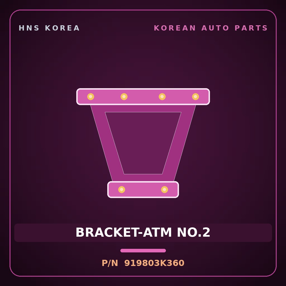 Genuine Mobis BRACKET-ATM NO.2 919803K360 for Sonata 2006 HNS Parts Korea