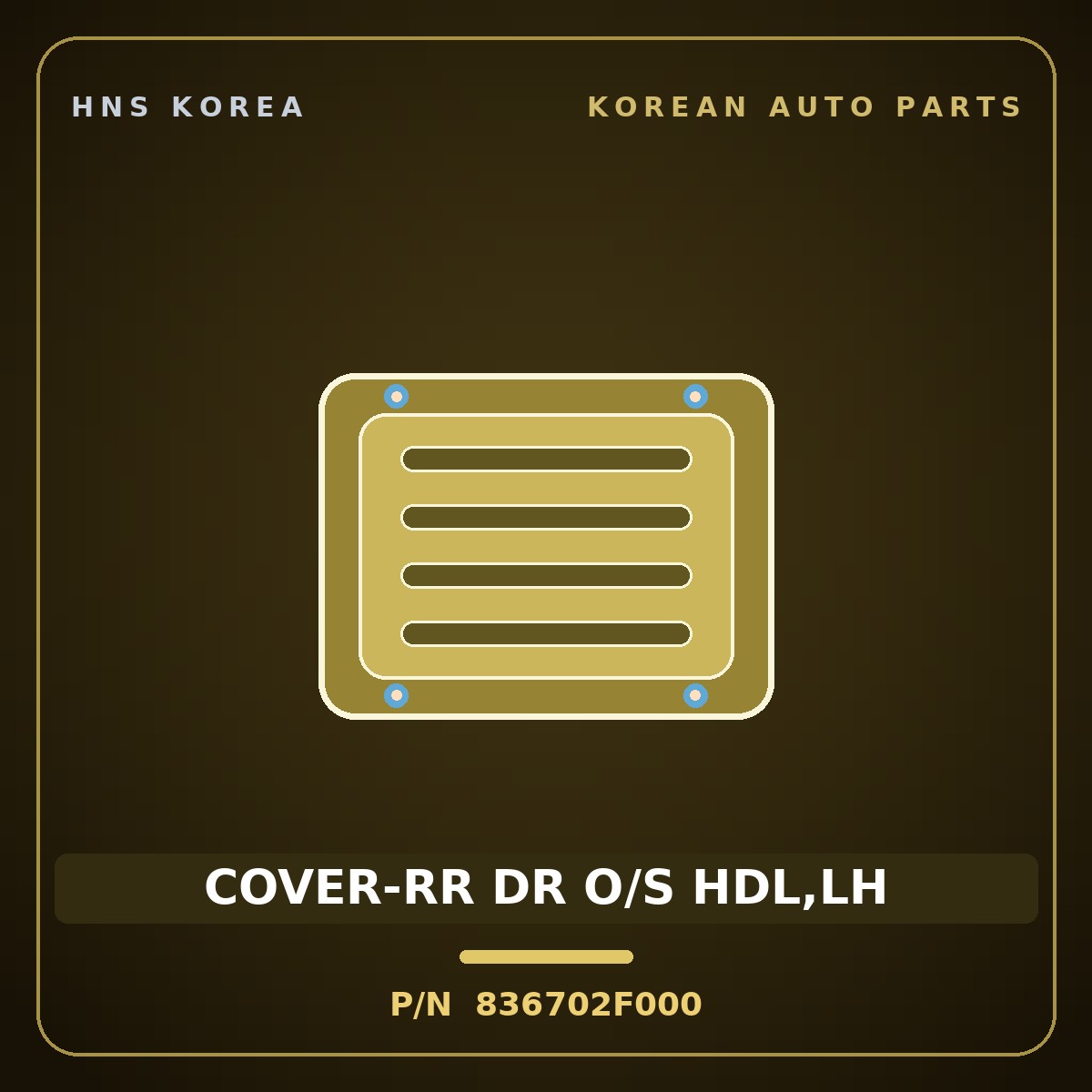 Genuine Mobis COVER-RR DR O/S HDL,LH 836702F000 for Cerato 2003 HNS Parts Korea