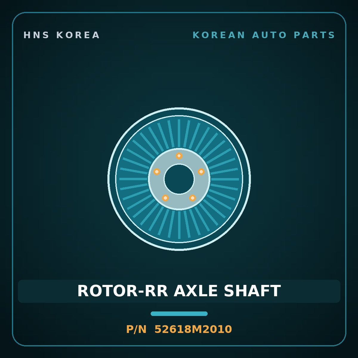 Genuine Mobis ROTOR-RR AXLE SHAFT 52618M2010 for Santamo 1995 HNS Parts Korea