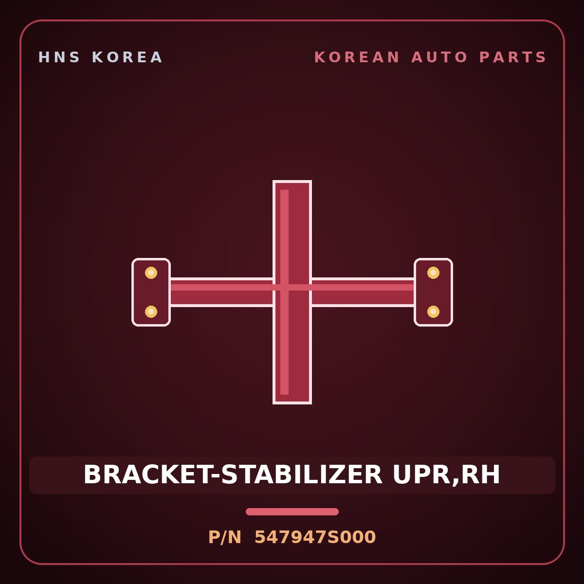 Genuine Mobis BRACKET-STABILIZER UPR,RH 547947S000 for Trago 2013 HNS Parts Korea