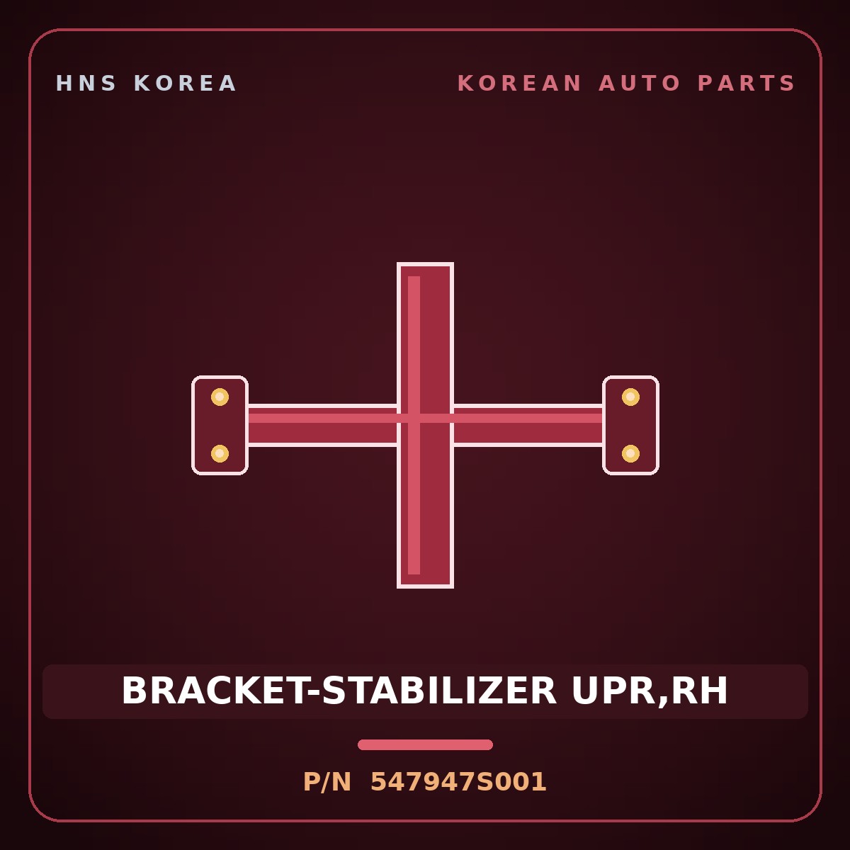 Genuine Mobis BRACKET-STABILIZER UPR,RH 547947S001 for Trago 2013 HNS Parts Korea