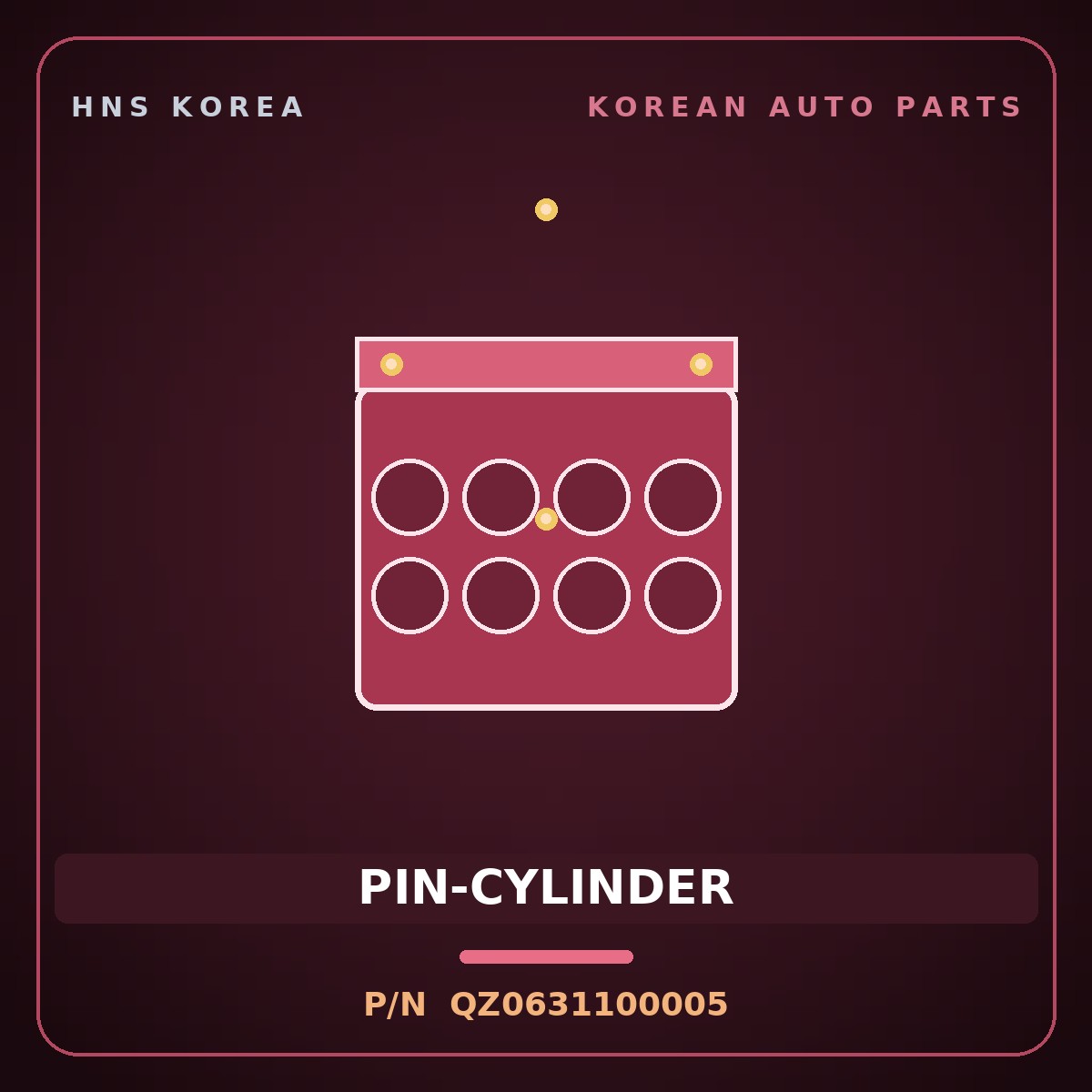 Genuine Mobis PIN-CYLINDER QZ0631100005 for Express 2006 HNS Parts Korea